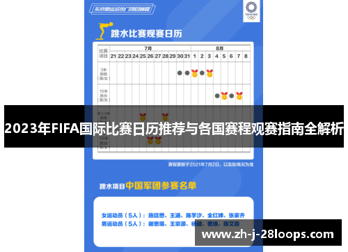 2023年FIFA国际比赛日历推荐与各国赛程观赛指南全解析